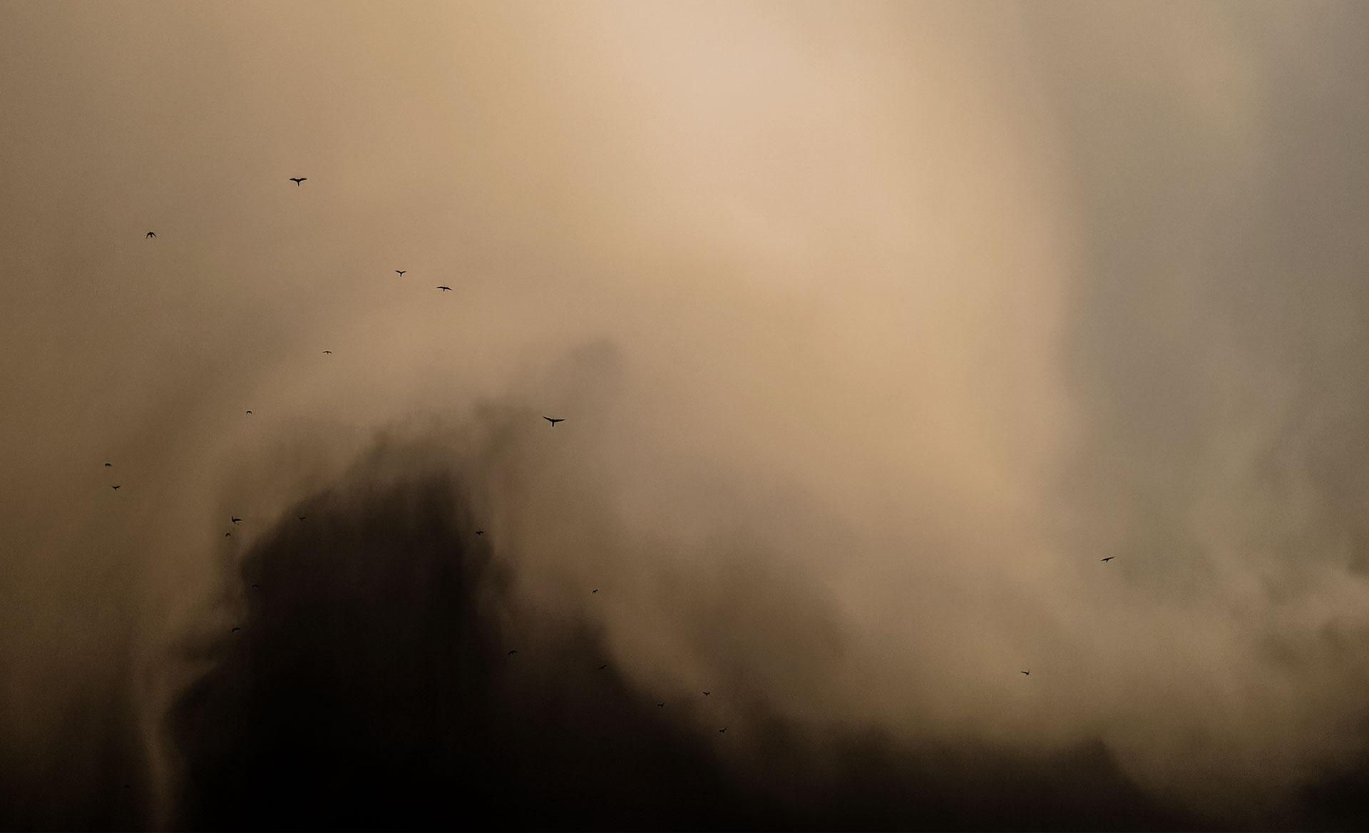 A picture of an abstract scene of smoke wisps, conveying an ominous atmosphere of fear and anxiety.
