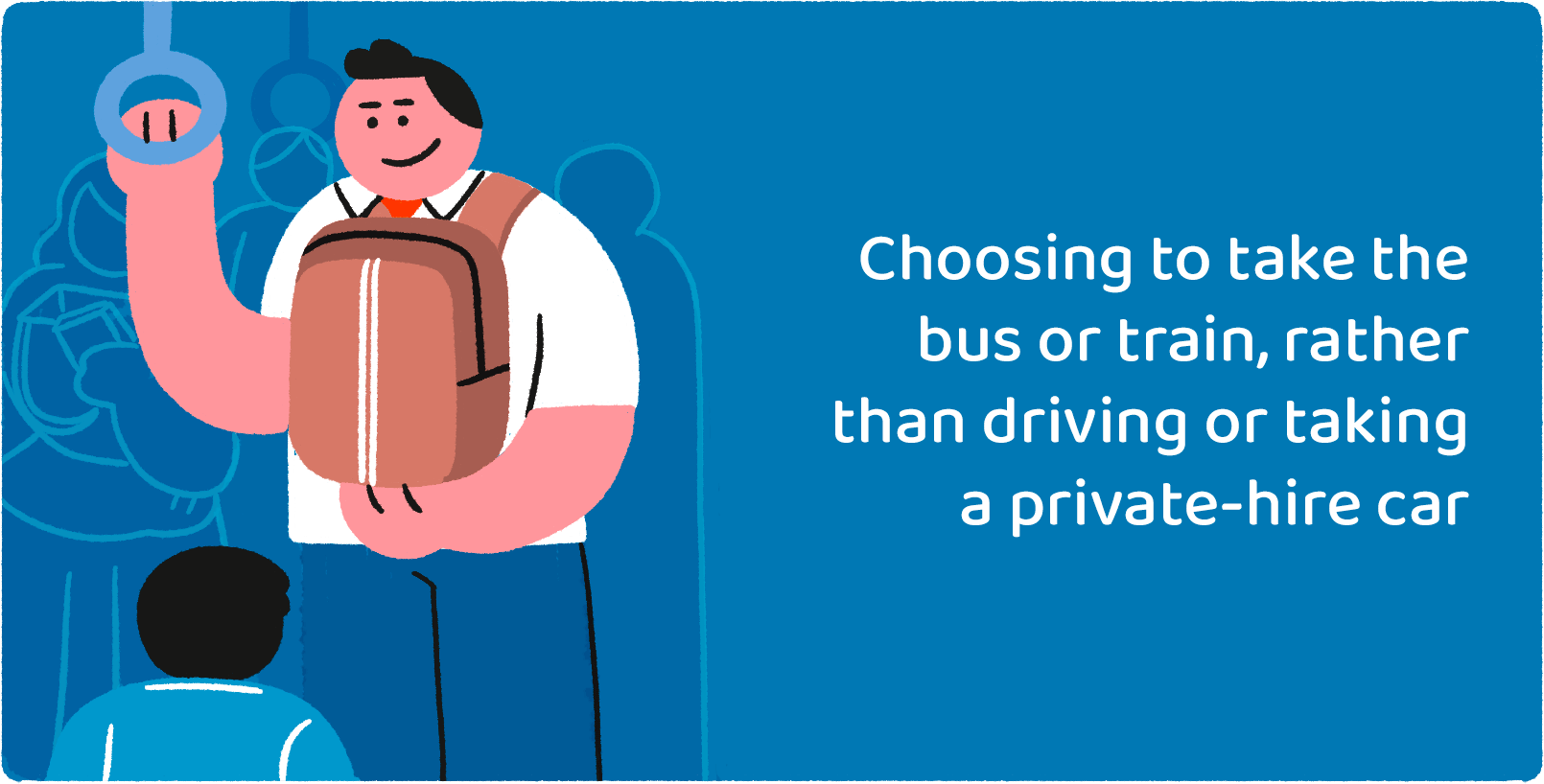 Choosing to take the bus or train, rather than driving or taking a private-hire car